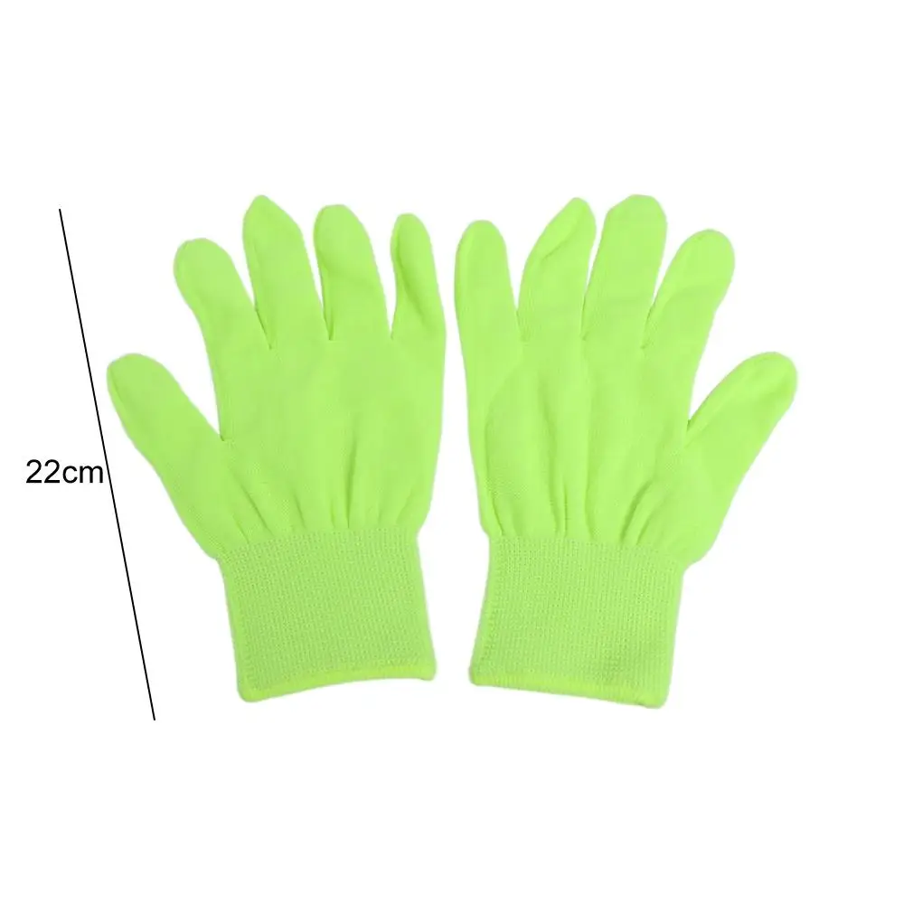 1 Pair Work Gloves Durable Fluorescent Gloves Anti-Slip Elastic Green Gloves Flexible Breathable Neon Glove Birthday Decor