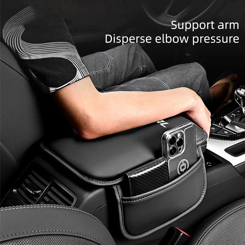 Almofada para descanso de braço de carro com bolso lateral de armazenamento para Haval H1 H2 H6 H9 H7 F7X F7 H2S M6 Auto Center Console Caixa de apoio de braço Almofada de altura