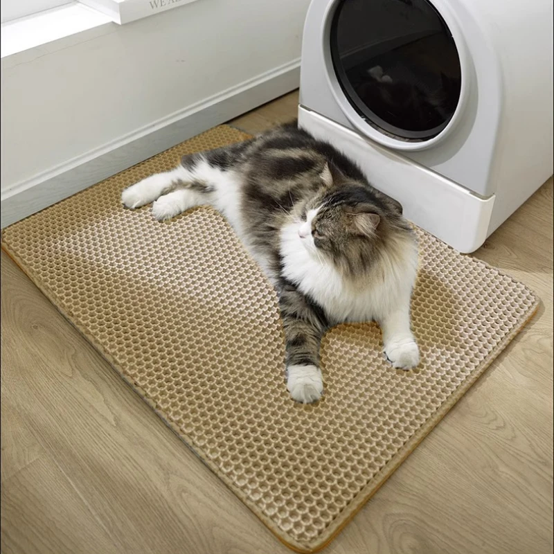 Large Cat Litter Cushion Double-Layer EVA Anti-Splash Foldable Mat Pet Litter Accessories Cat Litter Mat