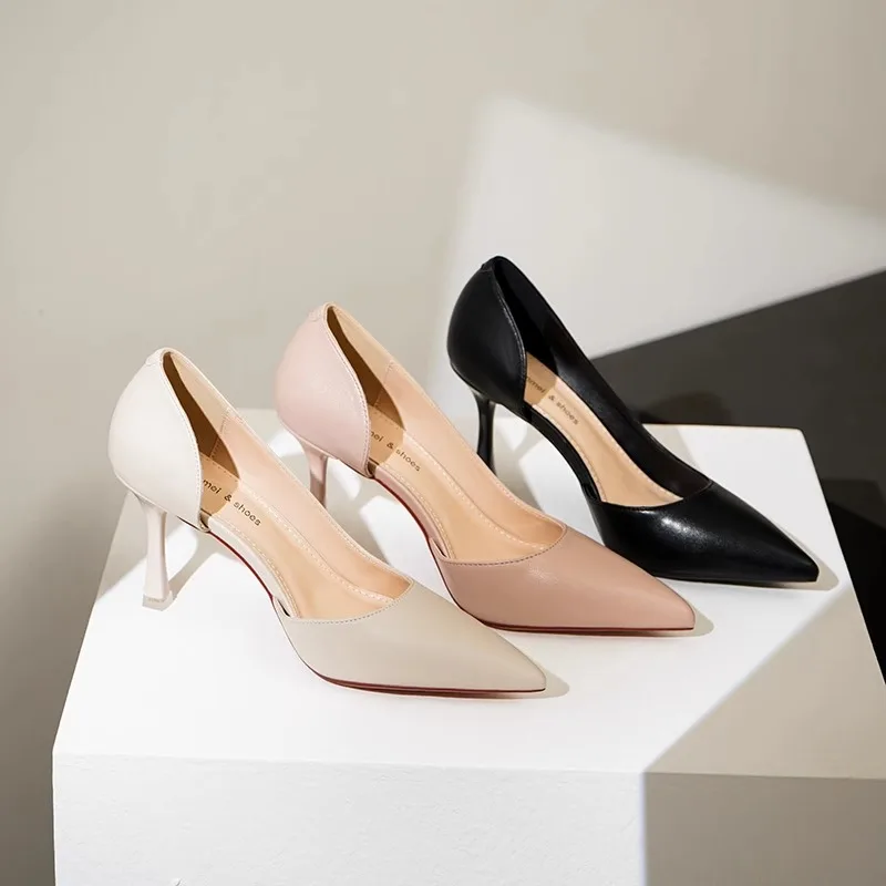 

2025 High Quality Women Black High Heel Shoes Patent Leather Pumps Fashion Wedding Shoes Stiletto Luxurious Elegant Pumps