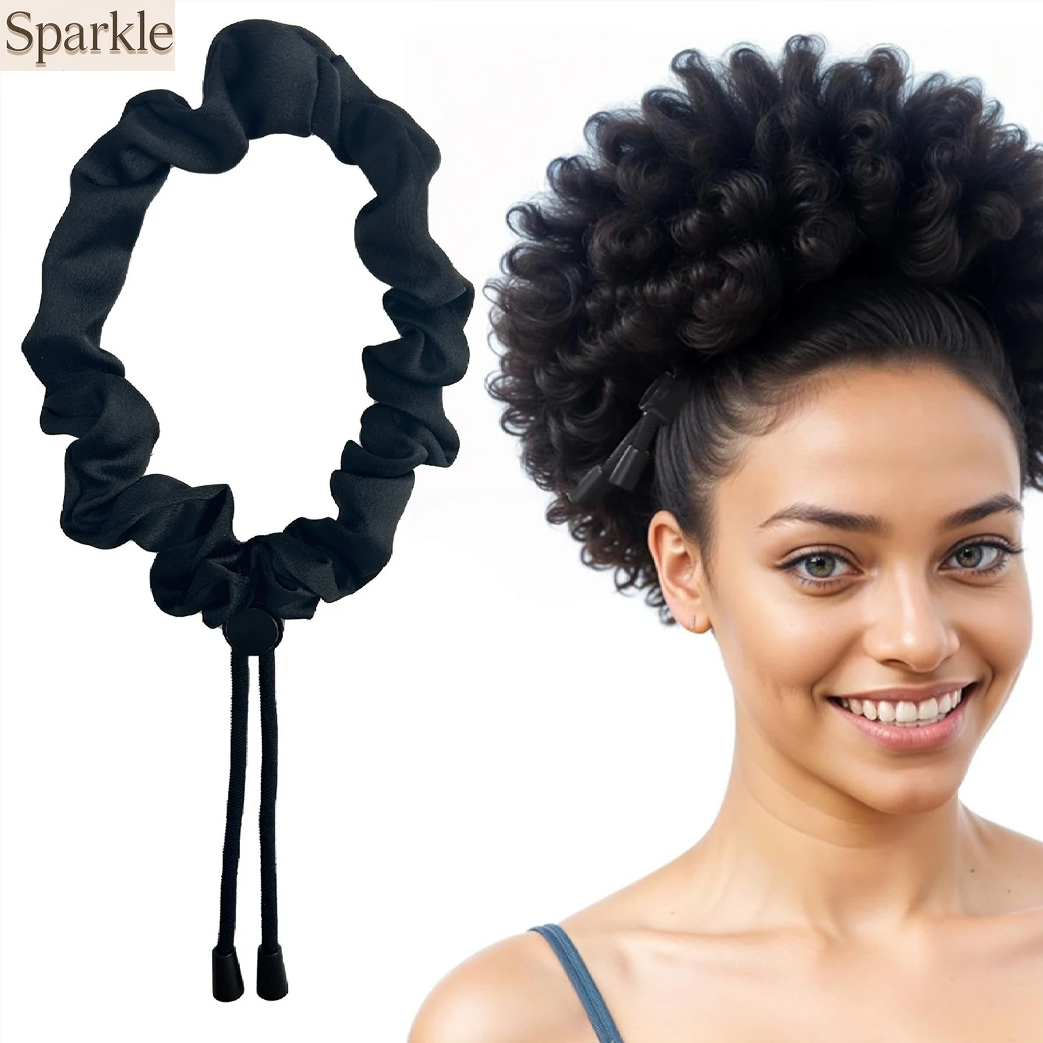 1PC Extra Long Drawstring Satin Hairband Fashion Simulated Silk Premium Adjustable Headpiece African Puff Headband