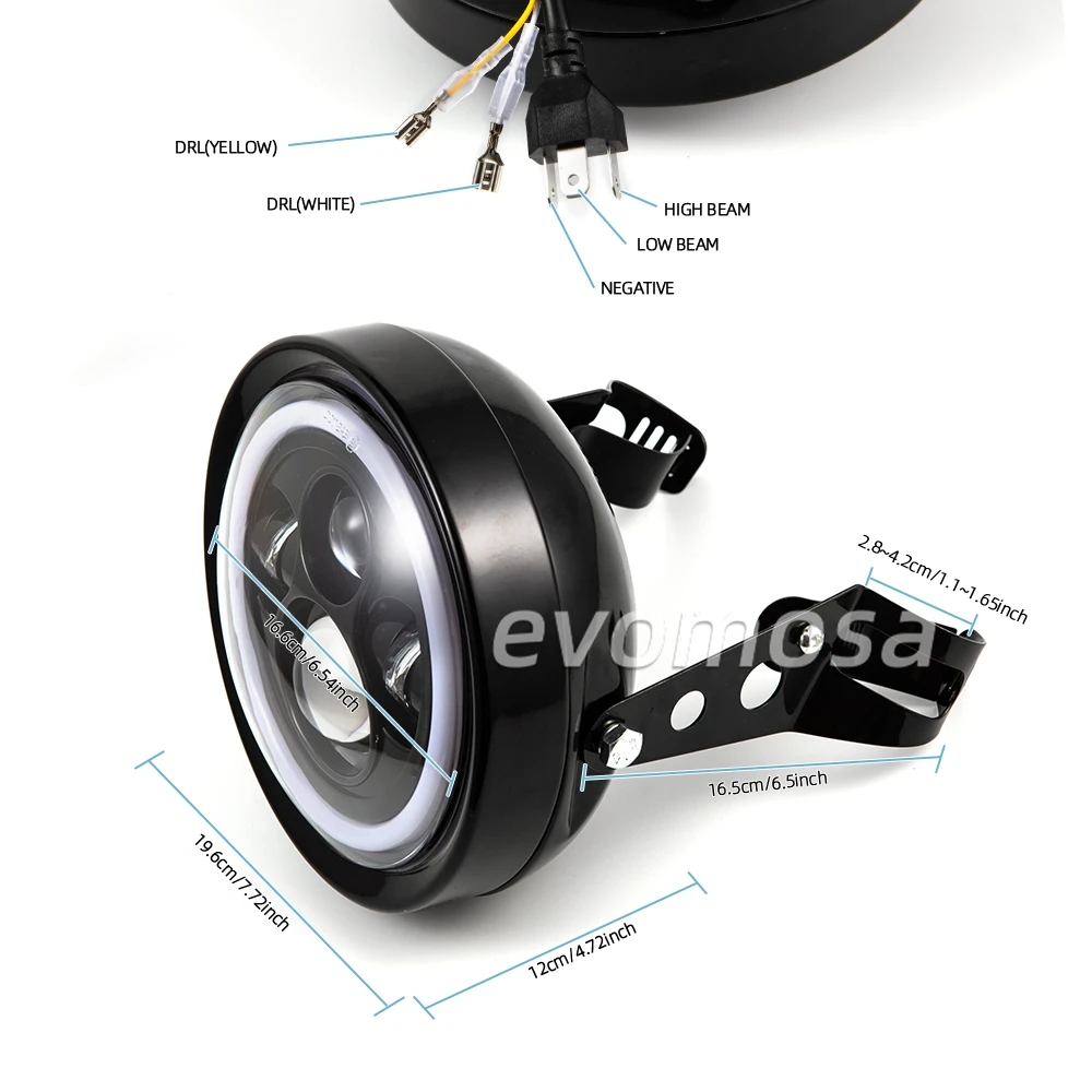 Headlight Bulbs 7 Inch Round Motorcycle LED Headlamp Turn Signal For Lada Niva Urban Offroad For honda CG125 GN125 CB400 CB750 view 6