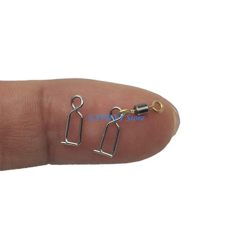 

G6DE 20pcs Stainless Fishing Swivels Clip Tackle Connector for Squid Jig
