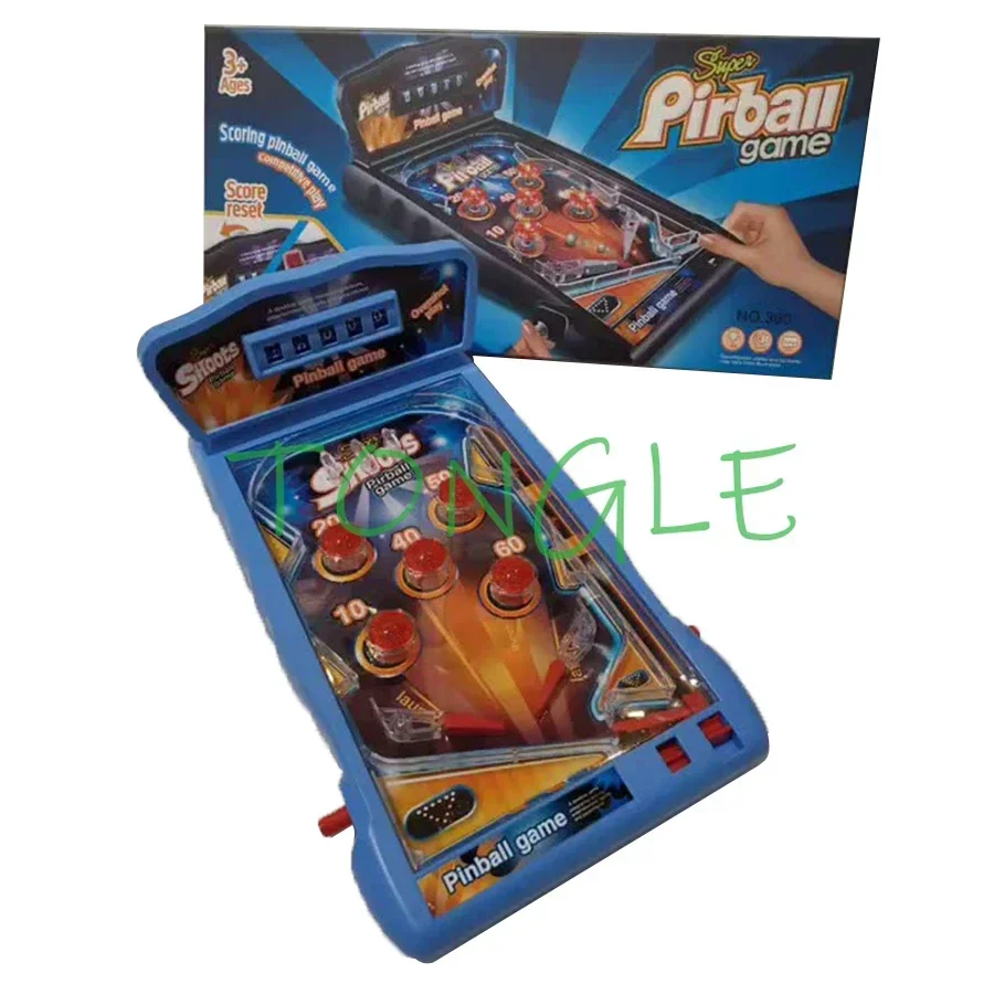 Arcade Pinball Machine Cabinet Coin Operated Game Bartop Automatic Scoring for Kid Toys Retro Game Console Music LED Light