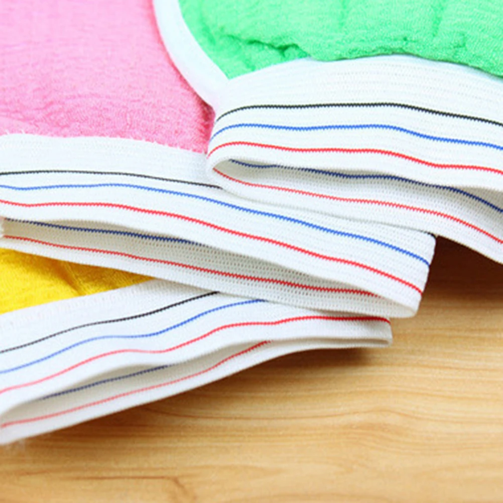 

Bath Mitt Exfoliating Gloves Scrub Scrubber Shower Bath Glove Machine Washable Quick Dry Stretchy Fit All Sizes