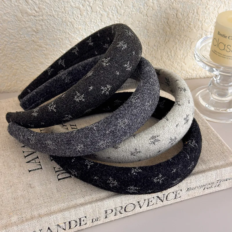 

1 шт. винтажная вязаная повязка на голову с цветочным узором, нескользящая, для придания объема, для женщин, для повседневного использования, удобная, стильная