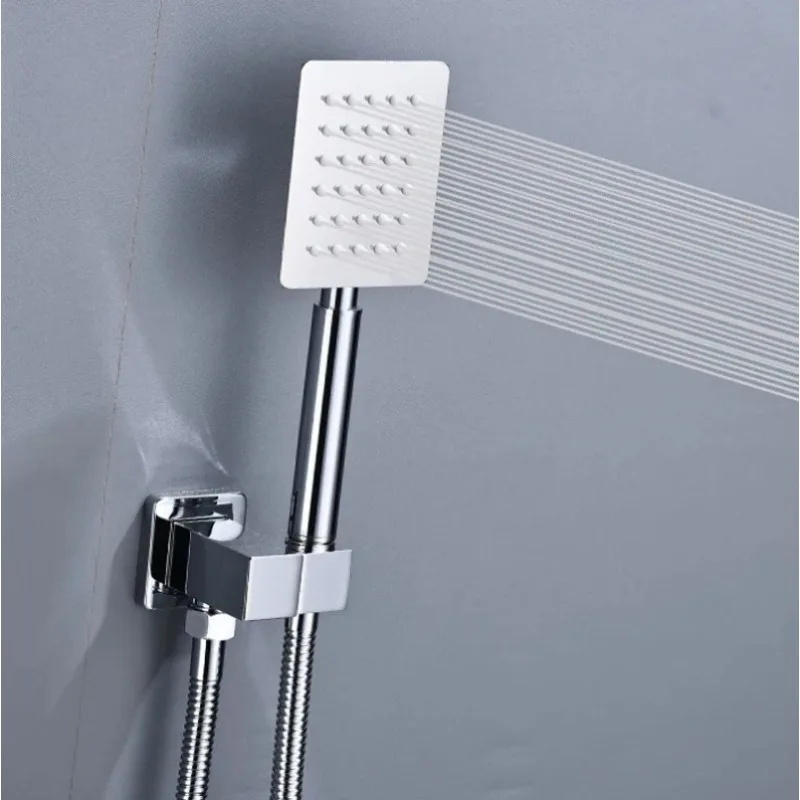 

Wall Mount Black Rainfall Shower Faucet Set Chrome Bathroom Waterfall System Bathroom Shower Faucet Concealed Shower Set