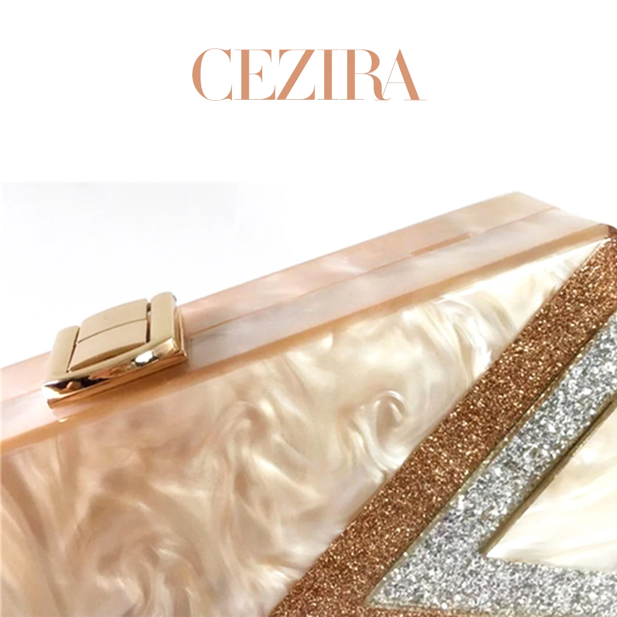 CR Retro Ethnic Triangle Geometric Acrylic Box Evening Clutch Bag Women Fashion Design Crossbody Purse  Party Daily Date Banquet view 2