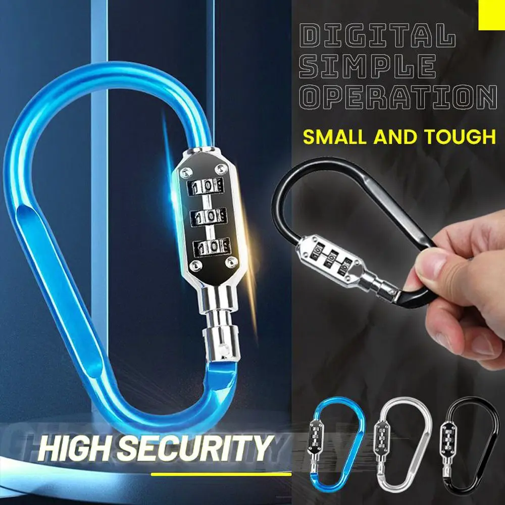 Aluminum Alloy D-type Buckle Backpack Combination Lock Padlock Buckle Basket Helmet Lock Gourd Buckle Waterproof Anti-theft Hook