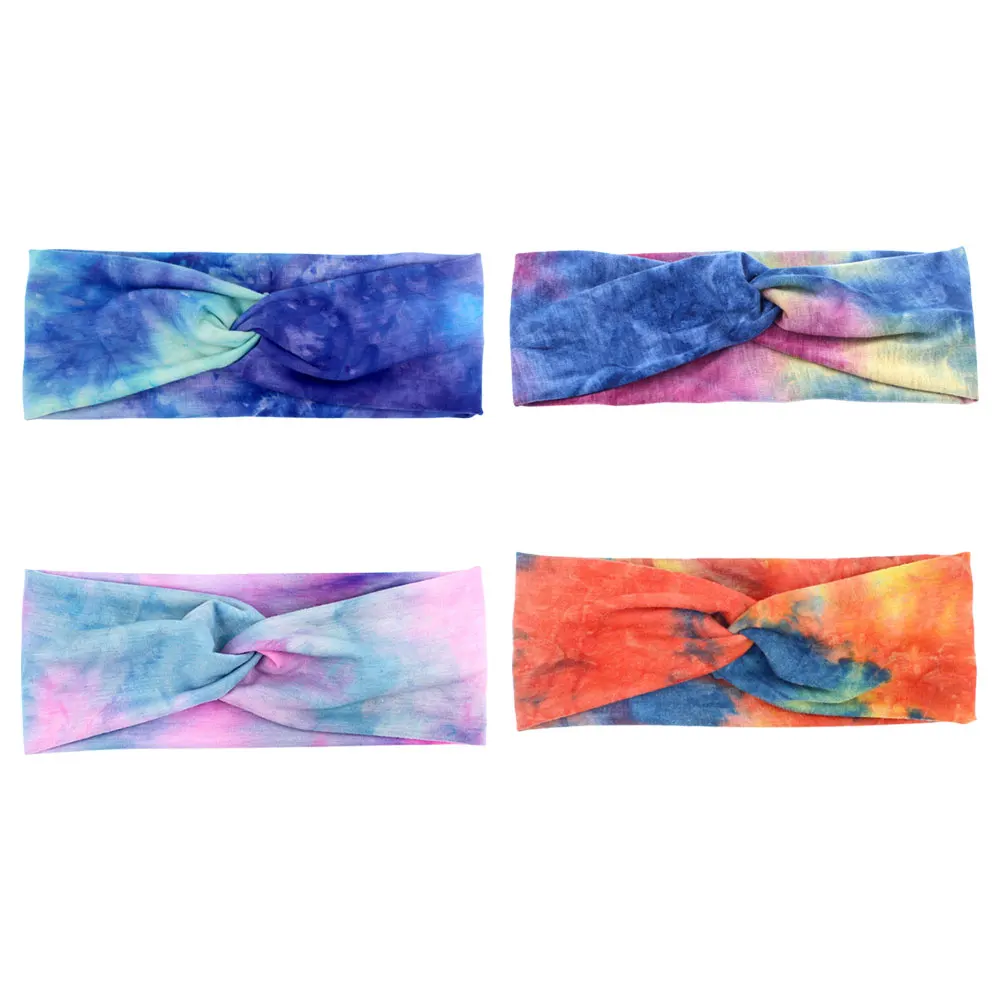 

4pcs Sports Headbands Women Yoga Running Wide Sweatband Workout Fitness Exercise Hair Band Elastic Cloth Turban Athletic