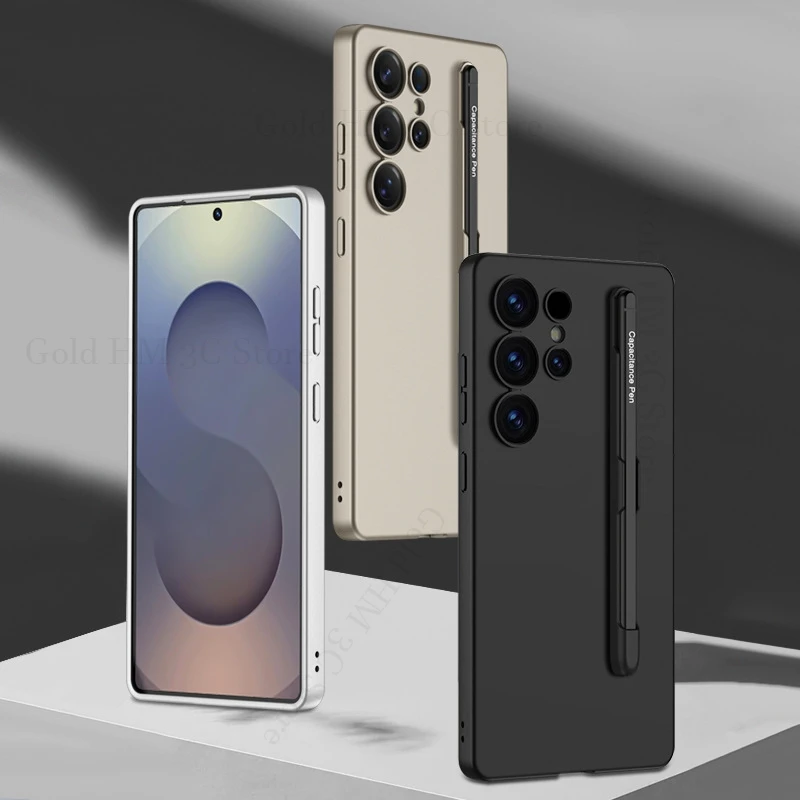 

Skin-friendly Matte PC Shockproof Case For Samsung S25 Ultra 5G Camera Protective Cover For Galaxy S25 Ultra SM-S938B with Pen