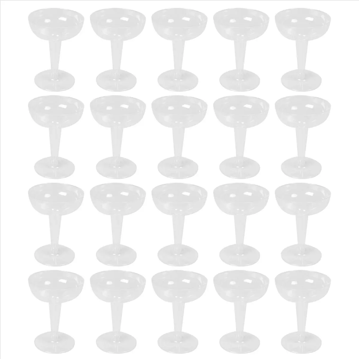 ABFS New Plastic Champagne Flutes Disposable - 20Pcs Clear Plastic Champagne Glasses for Parties Clear Plastic Cup