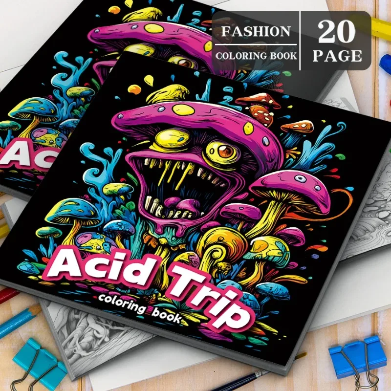 livro-de-colorir-mushroom-world-livro-de-desenho-para-adultos-e-criancas-com-design-de-livro-de-colorir-presente-com-lapis-de-cor-e-giz-de-cera