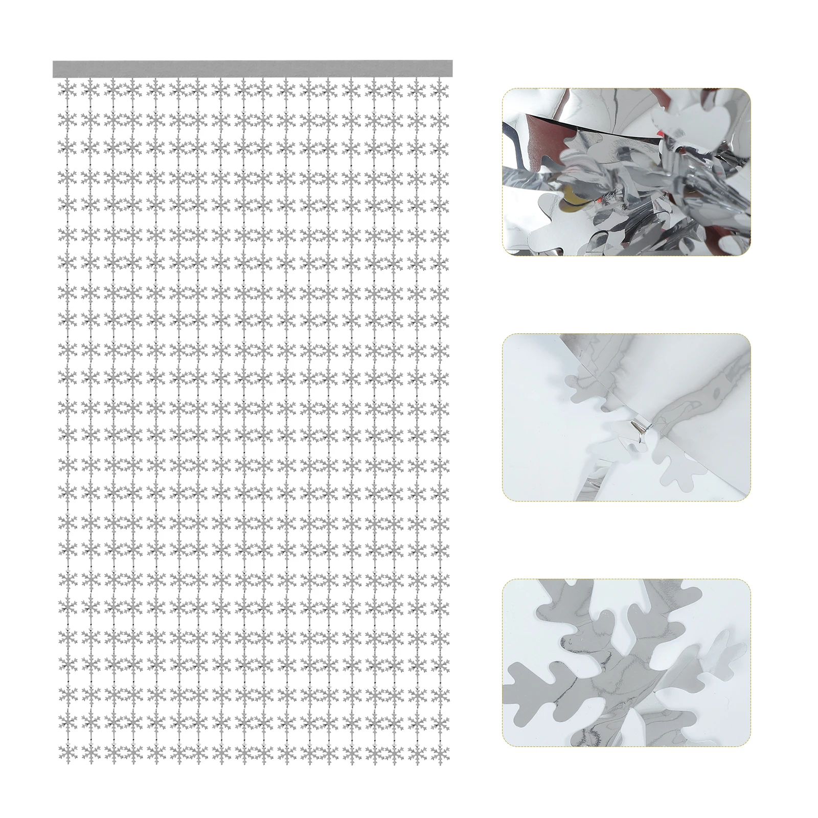 

Snowflake Garland Curtain Foil Fringe Party Decorations Bright Color Premium Material Self Adhesive Easy Install Holiday