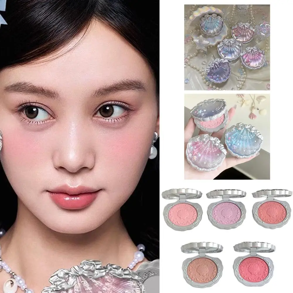 Maquillage Flowerkaren Shell Pearl Collection Fard en satin de soie Léger Blush hautement pigmenté Poudre Blush pour le visage longue durée