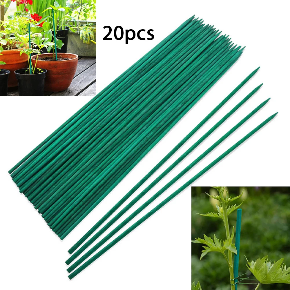 Bamboo Green Sticks Plant Support Flower Stick Orchid Rod Plant Sticks for Supporting Climbing Plant Orchid Tomato 20Pcs