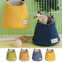 Opening Winter Sugar Glider Pouch Cloth/Plush Soft Squirrel Bed Cage with Hook Comfortable Hamster Hanging Bed