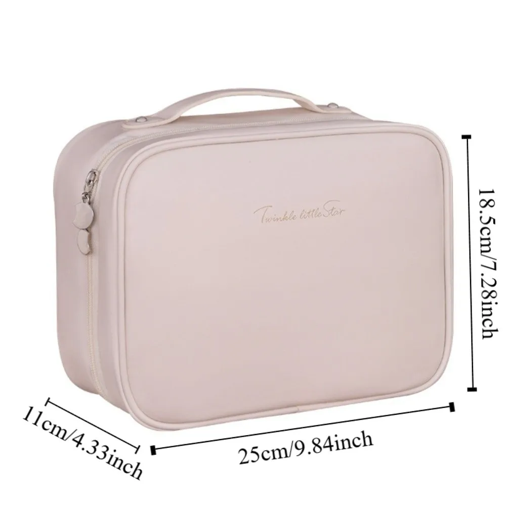 Luxury Double Layer Cosmetic Bag Zipper Large Capacity Make Up Storage Organizer Transparent Pouch Waterproof