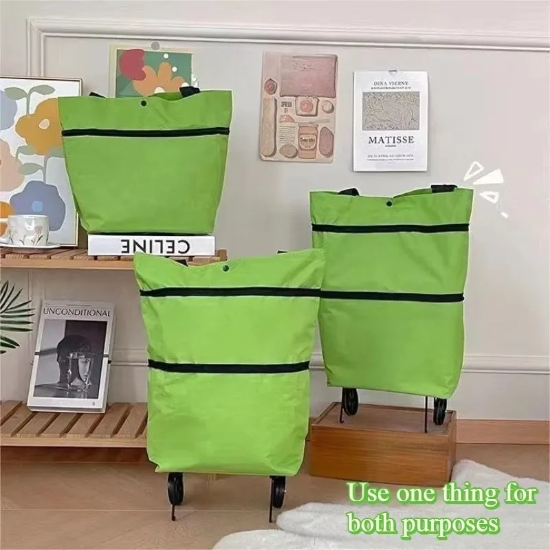 

New Shopping Cart Easy To Carry Collapsible Household Tote Bag Waterproof Supermarket Grocery Cart Storage Bag Bearing 25kg