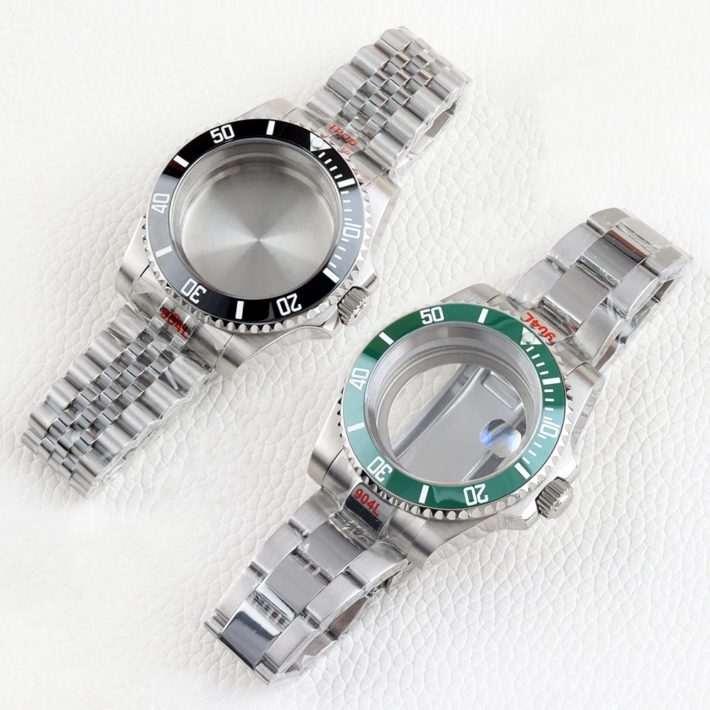 

NH35 40mm Watch Case Sapphire Glass 316L Stainless Steel Oyster/Jubilee Strap for SUB NH34 NH35 NH36 NH38 Movement 28.5mm Dial