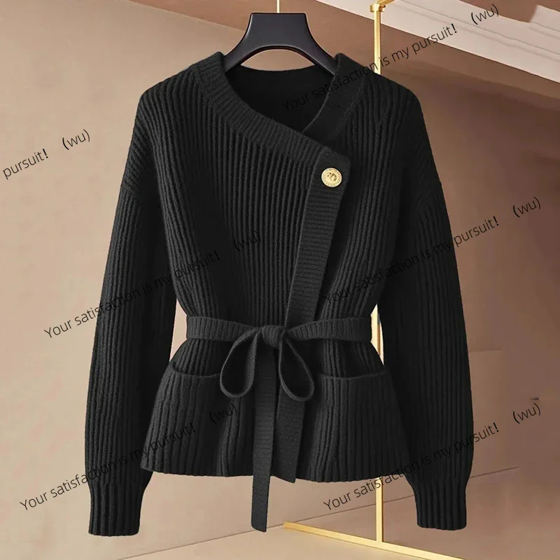 

Autumn and winter cardigan sweater coat women's temperament knitted sweater women's long-sleeved elegant top women's