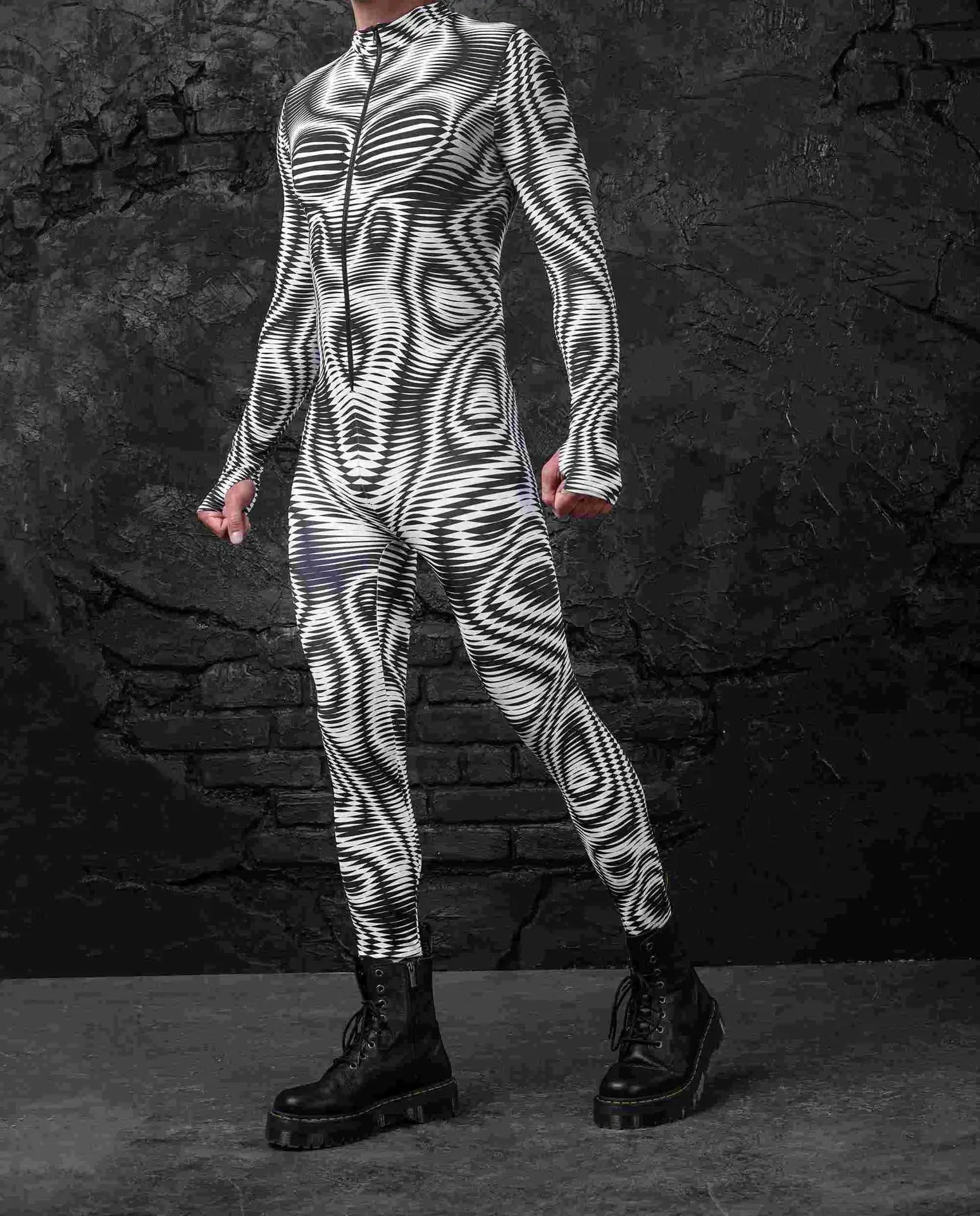Bunte Mechanische Muskel-Tights Herren Jumpsuit Punk Cosplay Kostüm Bodysuit Party Festival Zentai Radsportbekleidung – Detail 10