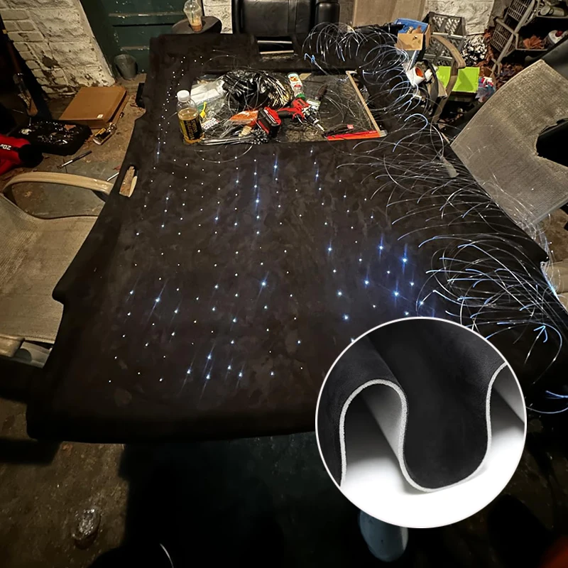 RV Repair Renovations Sky Fabrics Luxury Faux Suede Roof Headliner 3mm Foam Backed for Car Interior Material Upholstery Fabrics