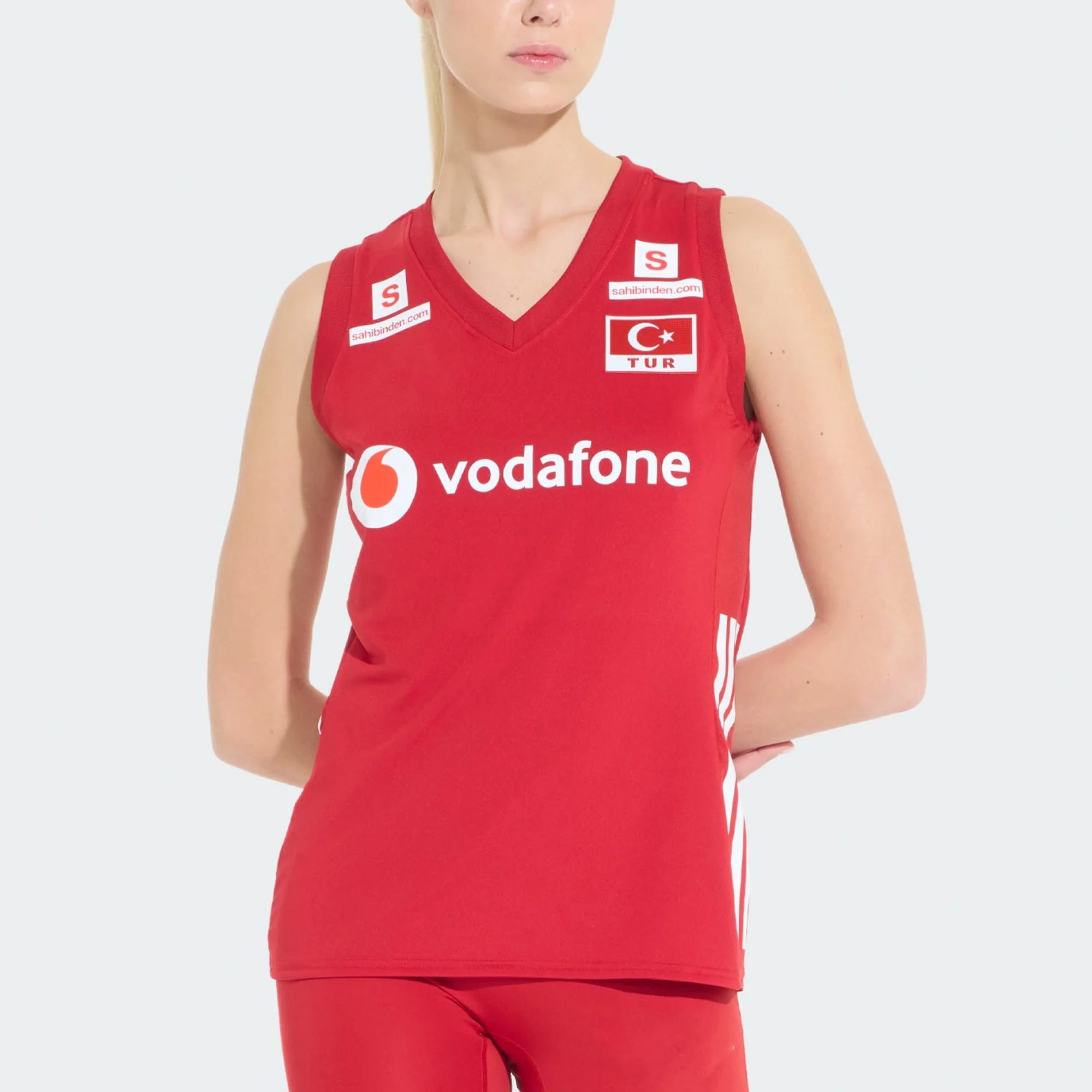 Türkisches Volleyball-Trikot, passendes Familien-Outfit, ärmelloses Sport-Tanktop für Herren und Damen, rot, atmungsaktiv, für das Training, 2026 – Detail 3