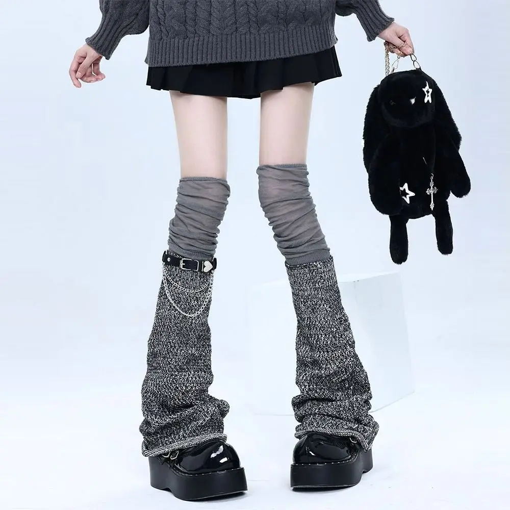Harajuku Long Length Lace Leg Warmer Lace Trim Flare Design Y2k Socks Keep Warm Foot Warmer Spicy Girl Fashion