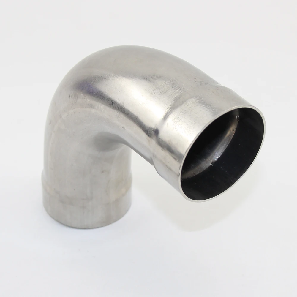 Exhaust pipe muffler 304 stainless steel 90 degree inner diameter 51 mm 63 mm welded elbow, high pressure corrosion resistance