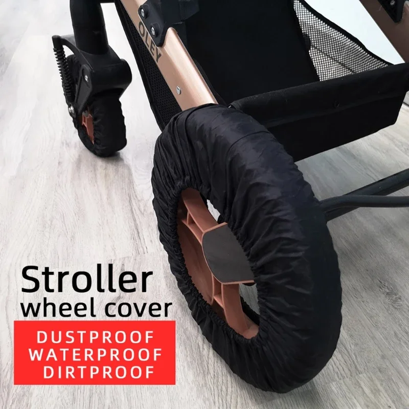 vvocci 2Pcs Dustproof Wheelchair Baby Stroller Wheel CoverTire Protector Infant Pram Wheel Anti-Dirty Oxford Cloth Case Acce
