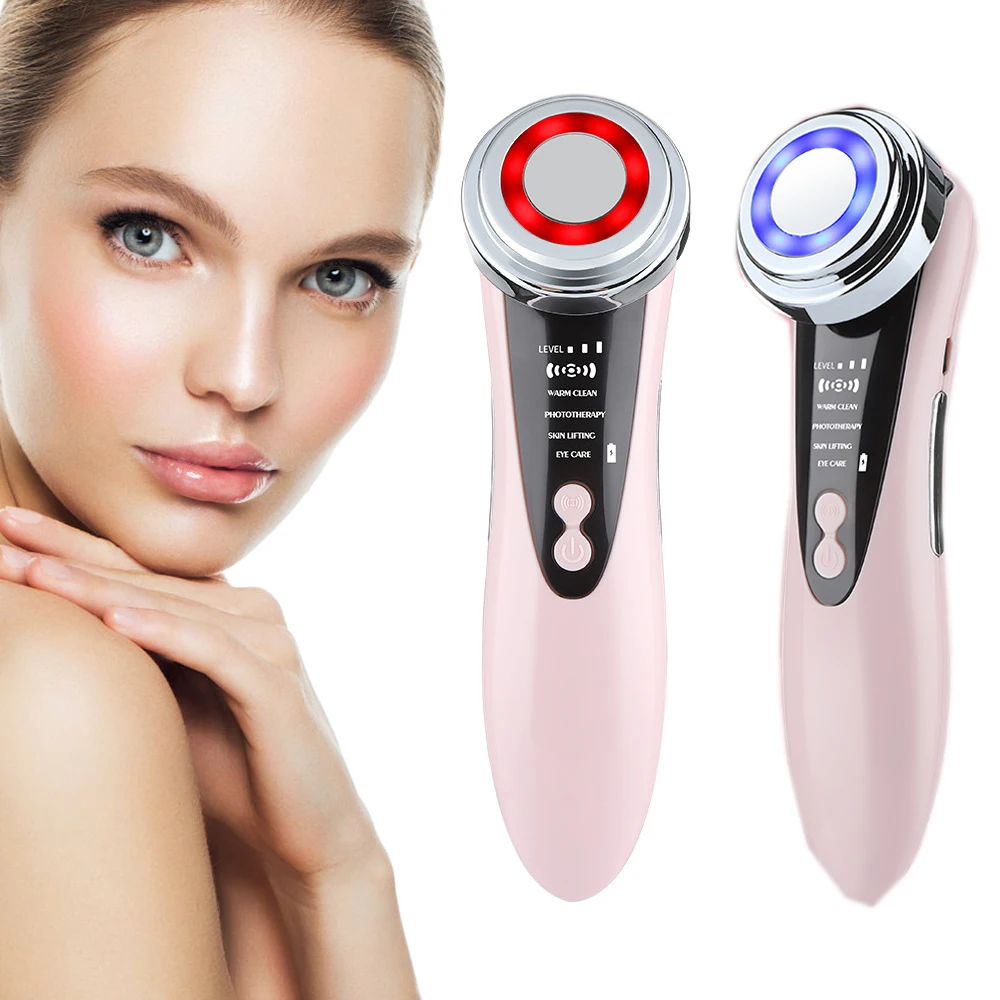 Facial Mesotherapy Electroporation RF Radio Frequency LED Photon Face Lifting Tighten Wrinkle Removal Skin Care Face Massager