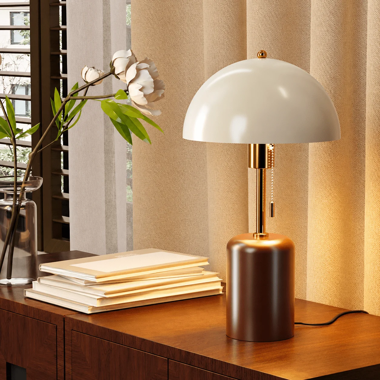 Persun French retro medieval table lamp American solid wood bedroom senior bedside lamp Hotel bedroom decorative lamps