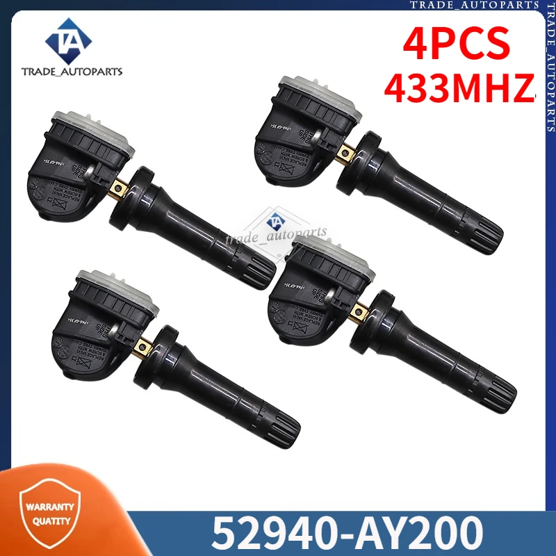 

4PCS Tire Pressure Monitor System Sensor 52940-AY200 For 2022-2023 Hyundai Creta C-Sedan EV Ioniq 6 [CE1] Kia Niro TPMS 433MHZ
