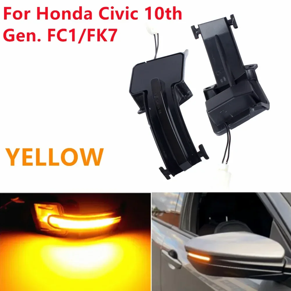 

2 шт. динамические светодиодные указатели поворота для боковых зеркал для Honda Civic 10-го поколения FC1/FK7 2016-2020