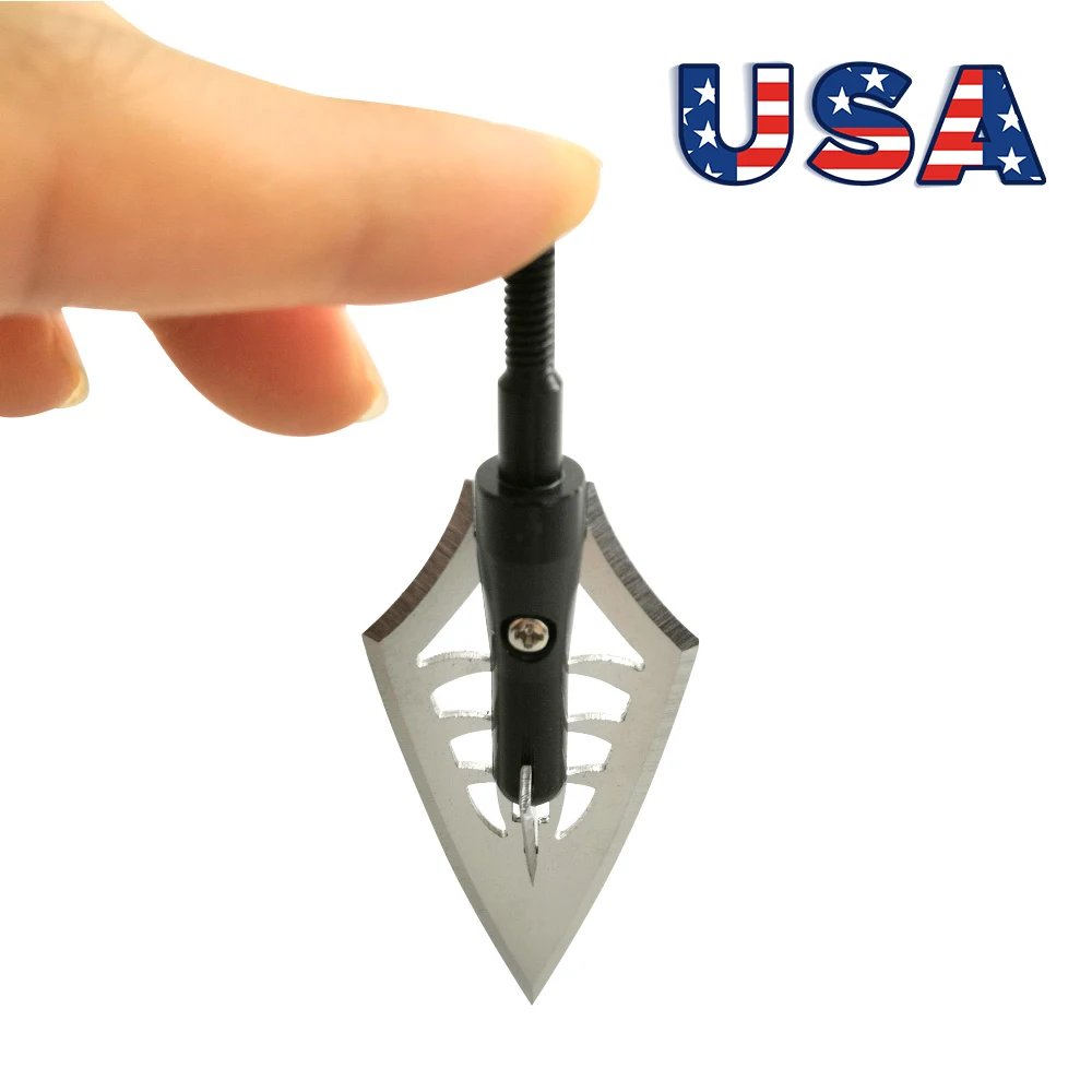 6 Pcs Archery Blade Arrowhead with Box Tips Silver Black Anodized Aluminum Arrowheads For Archer Hunting Accessories