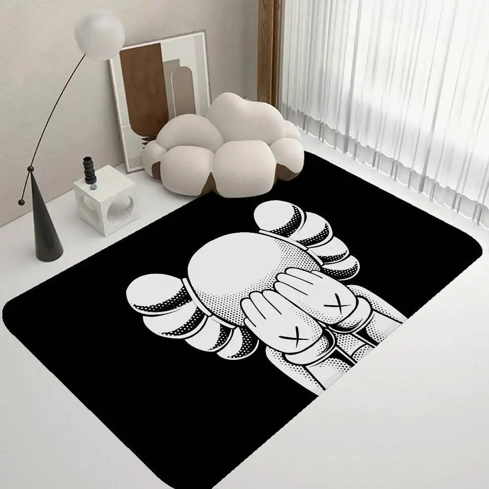 Fashion K-Kaws Floor Mat Rectangle Anti-slip Home Soft Badmat Front Door Indoor Outdoor Mat Welcome Doormat