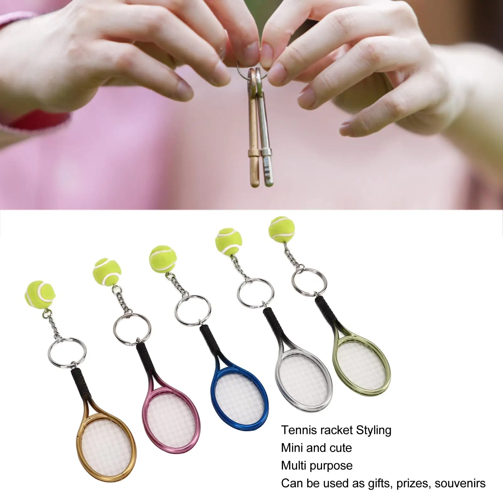 سلسلة مفاتيح مضرب التنس خفيفة الوزن، هدية لطيفة لمحبي الرياضة