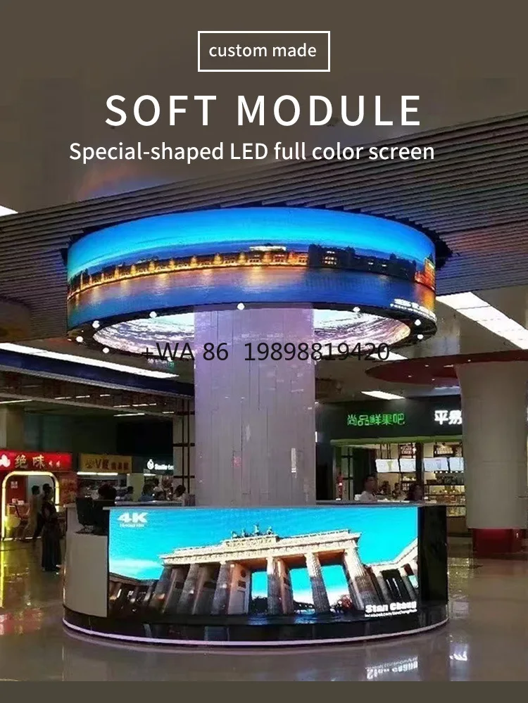 Custom Size Special Christmas LED Tree Full Color Flexible LED Screen Digital Signage Advertising