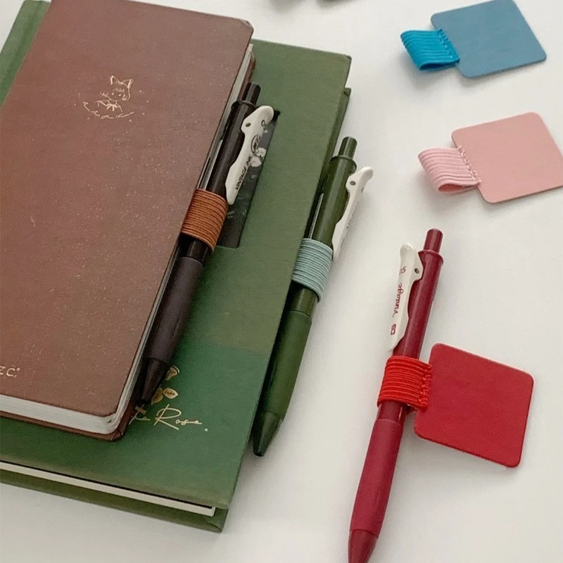 عبوة واحدة من حامل حلقة القلم المرن لمخططي دفاتر الملاحظات والمجلات - ألوان متنوعة - اللوازم المدرسية المكتبية