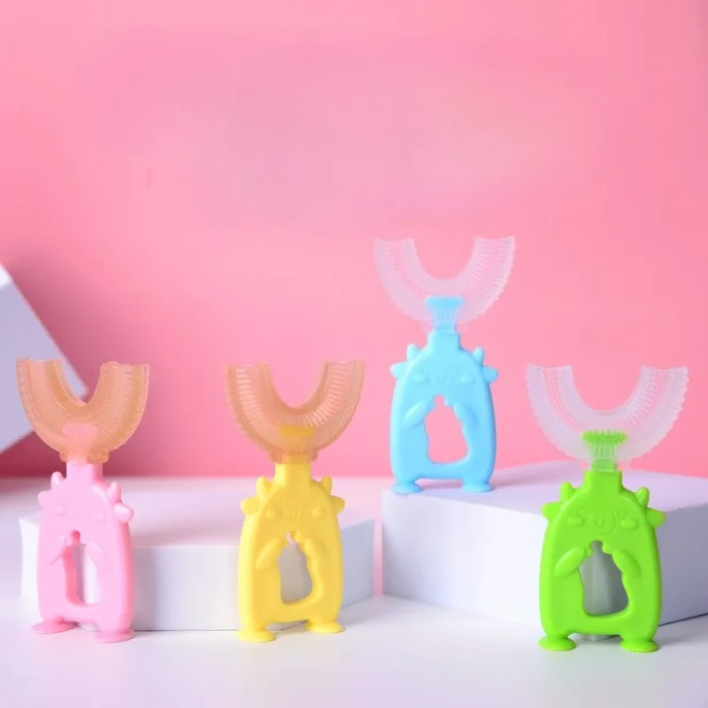 

U-образная детская зубная щетка, детские зубы, инструмент для глубокой чистки, детская зубная щетка для чистки полости рта, инструменты для чистки 2-8 лет