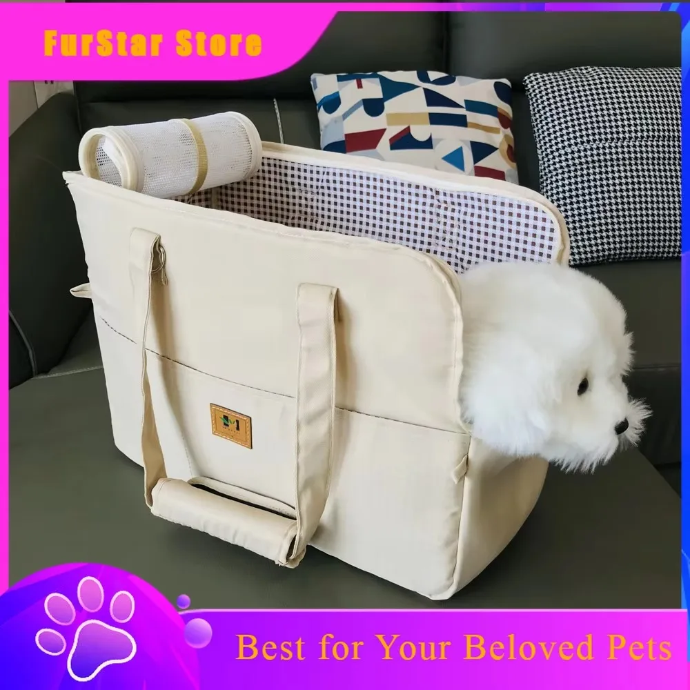 FurStarNew Crossbody Portable Dog Cat Carrier, Breathable Car Travel Handbag & Shoulder Sling, Compact Foldable Pet Crate For Ou