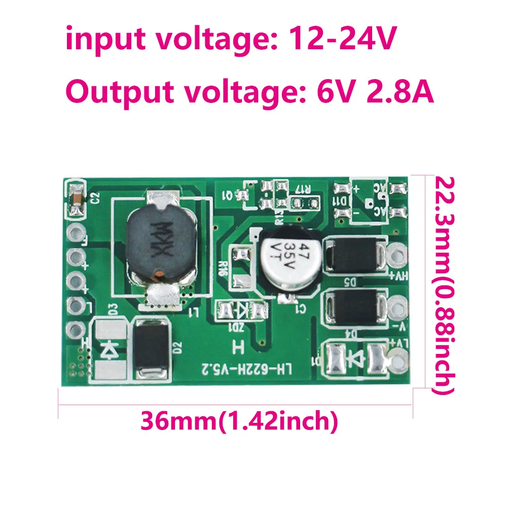 10PCS LED Driver per auto Luce 9V 6V 2.8A Alimentazione DC12-24VCcorrente Trasformatori di luce di controllo della tensione per fari a LED