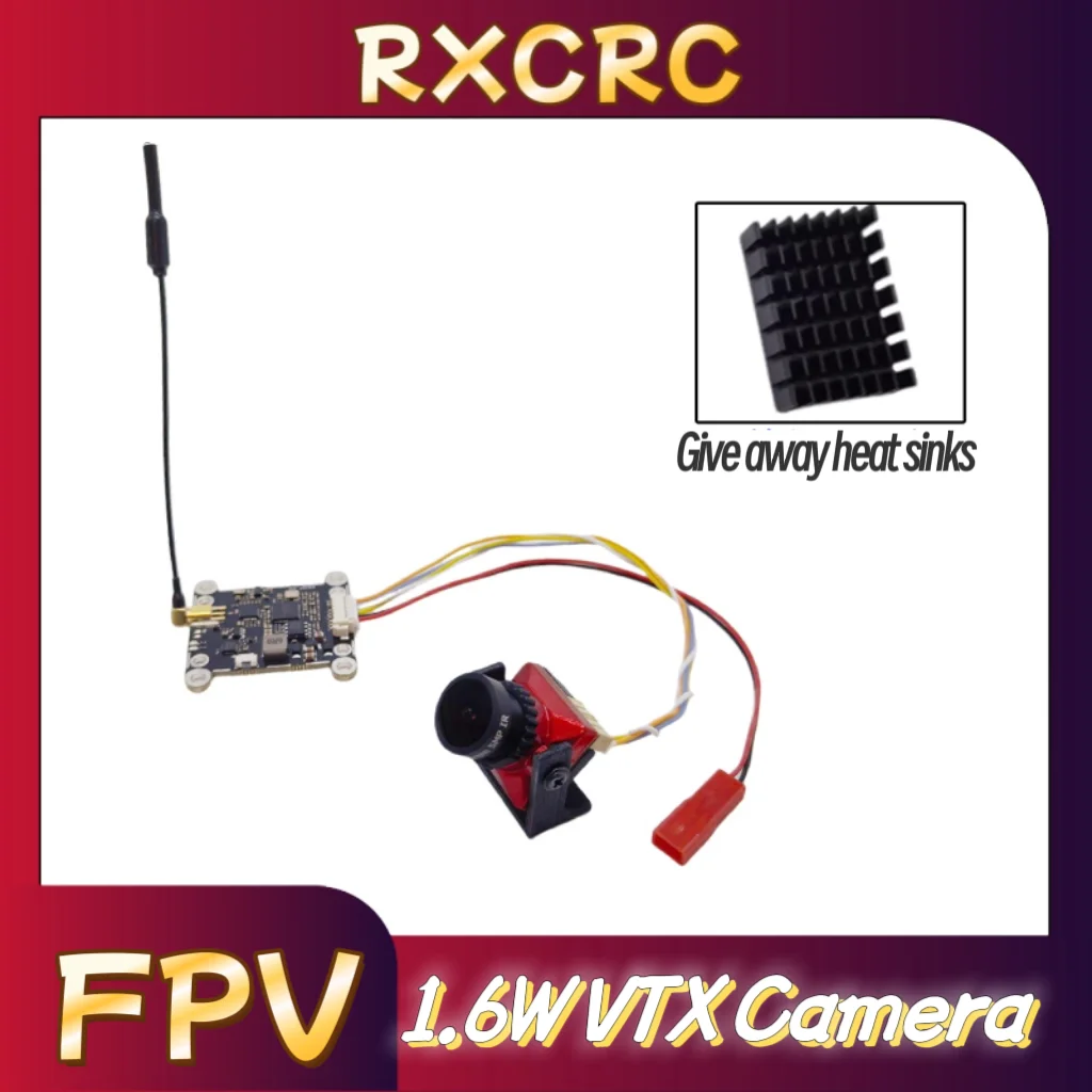 RXC 5.8G Transmitter Module 1.6W VTX 1500TVL 2.1mm Camera,FPV 7 inch Receiving display screen.For RC Multicopter FPV Drone Part.