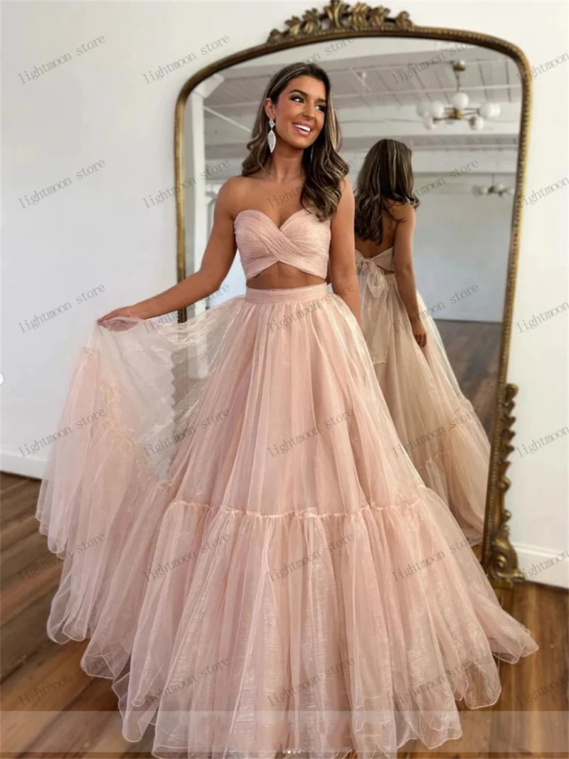 Glamorous-Vestidos De Noche De tul escalonados, traje De novia con escote corazón para fiesta Formal, largo hasta el suelo, 2024