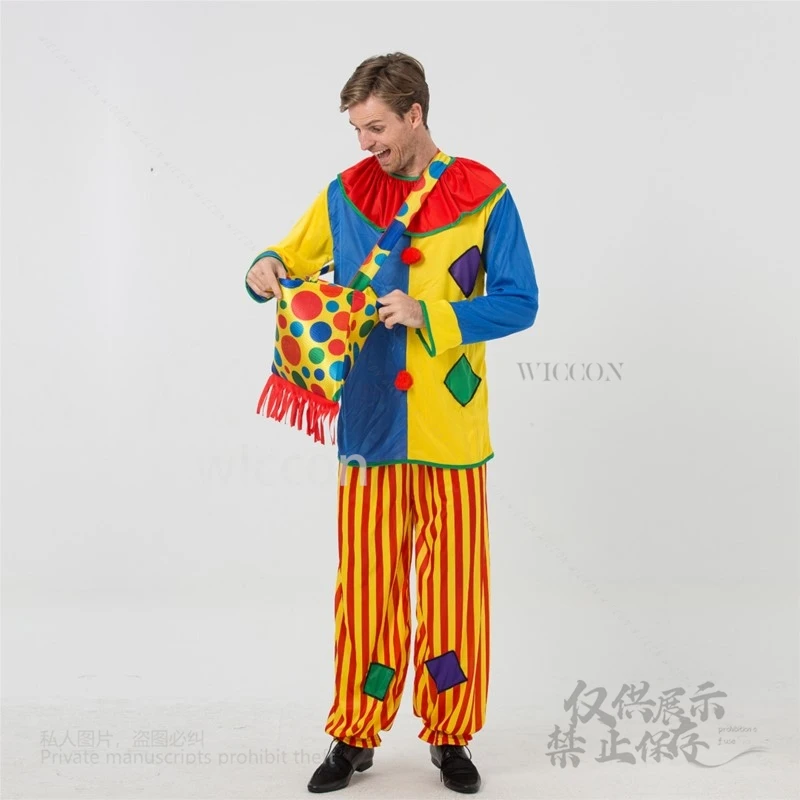 جديد تأثيري هالوين التصحيح مهرج شخصية أداء زي البدلة حقيبة تأثيري الكرة البدلة الملابس تأثيري النساء الرجال مضحك