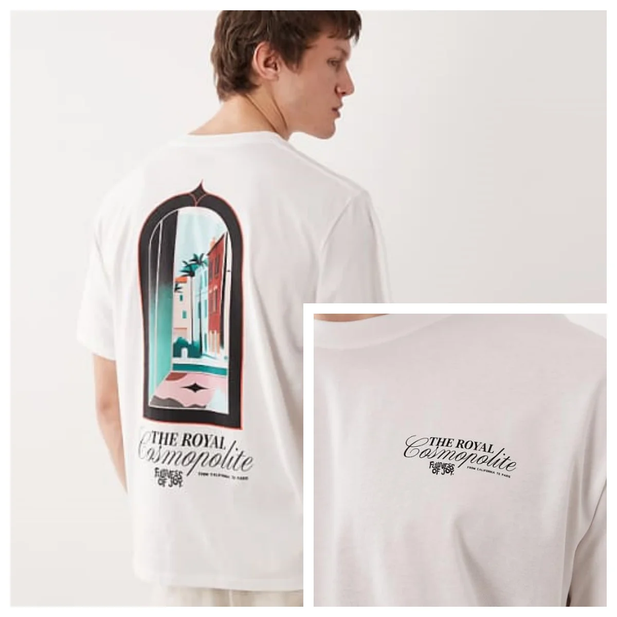 Scenic Window Back Print in White High-end Luxury Unisex Style Both of Men and Women