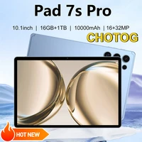 CHOTOG Pad 7s Pro Tablet Android 10000mah Battery Tablets 10.1inch HD Tablet PC Global Version Face Recognition 5G Dual SIM GPS Bluetooth for Kids Tabs with keyboard