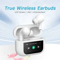 Écouteurs intra-auriculaires sans fil Bluetooth 5.3 étanches, 5-7 heures d'écoute, batterie, écran LCD, appairage en une étape