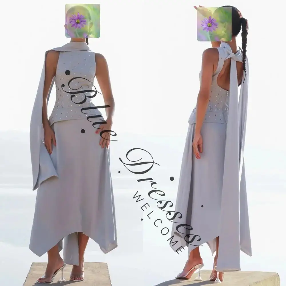 customized Elegant Jersey Pleat A-line O-Neck Midi Dresses Prom Dresses Classic Exquisite Modern Style Pastrol Unisex Chinese St